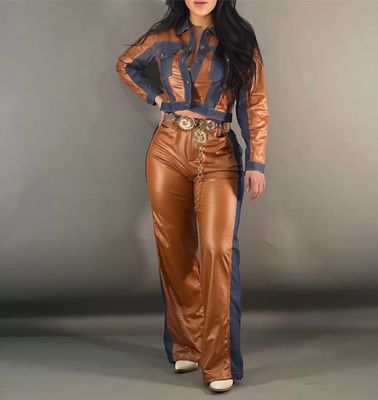 Denim & Faux Leather Set