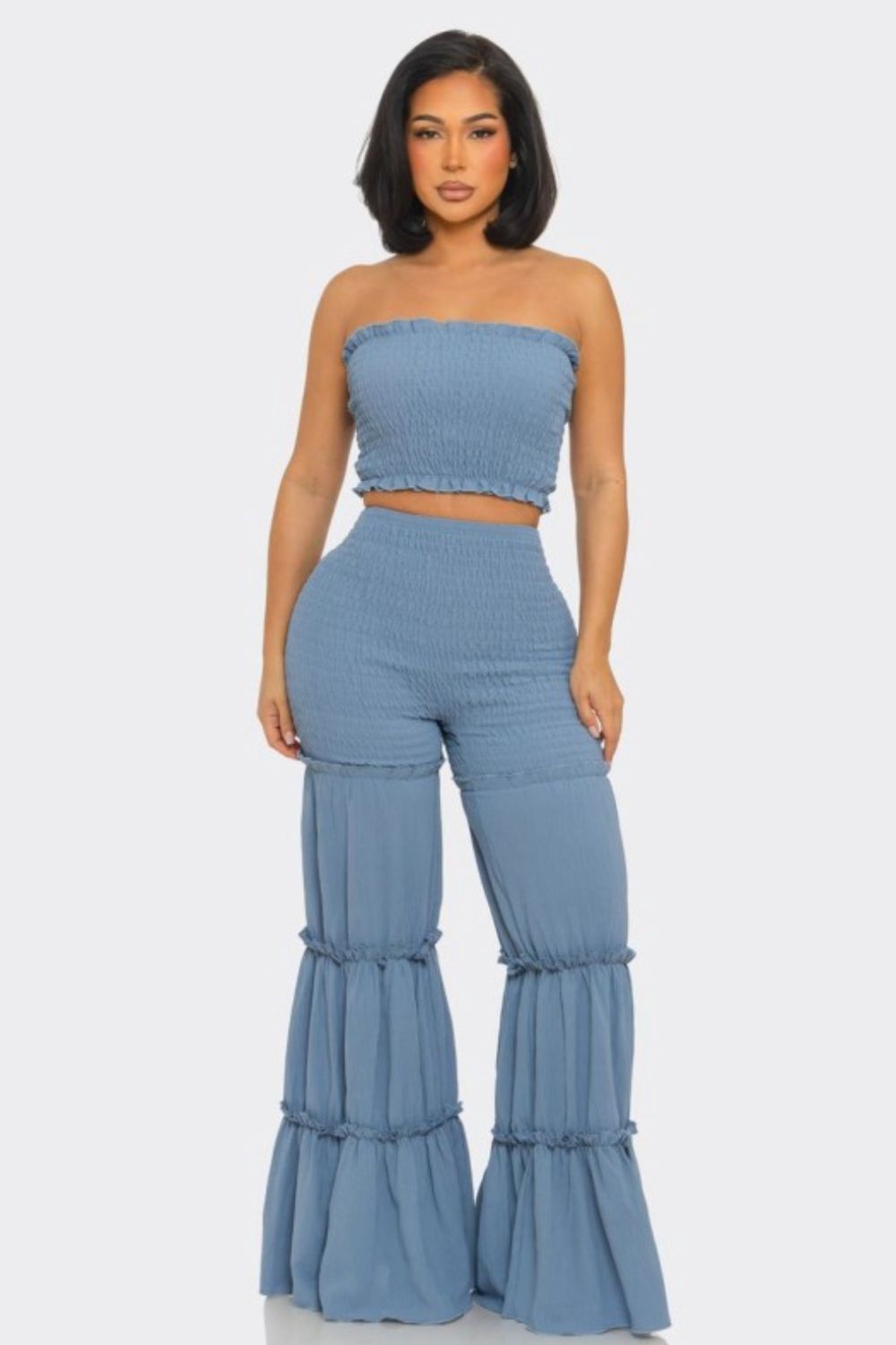 Tube Top Set, Size: Small, color: Denim