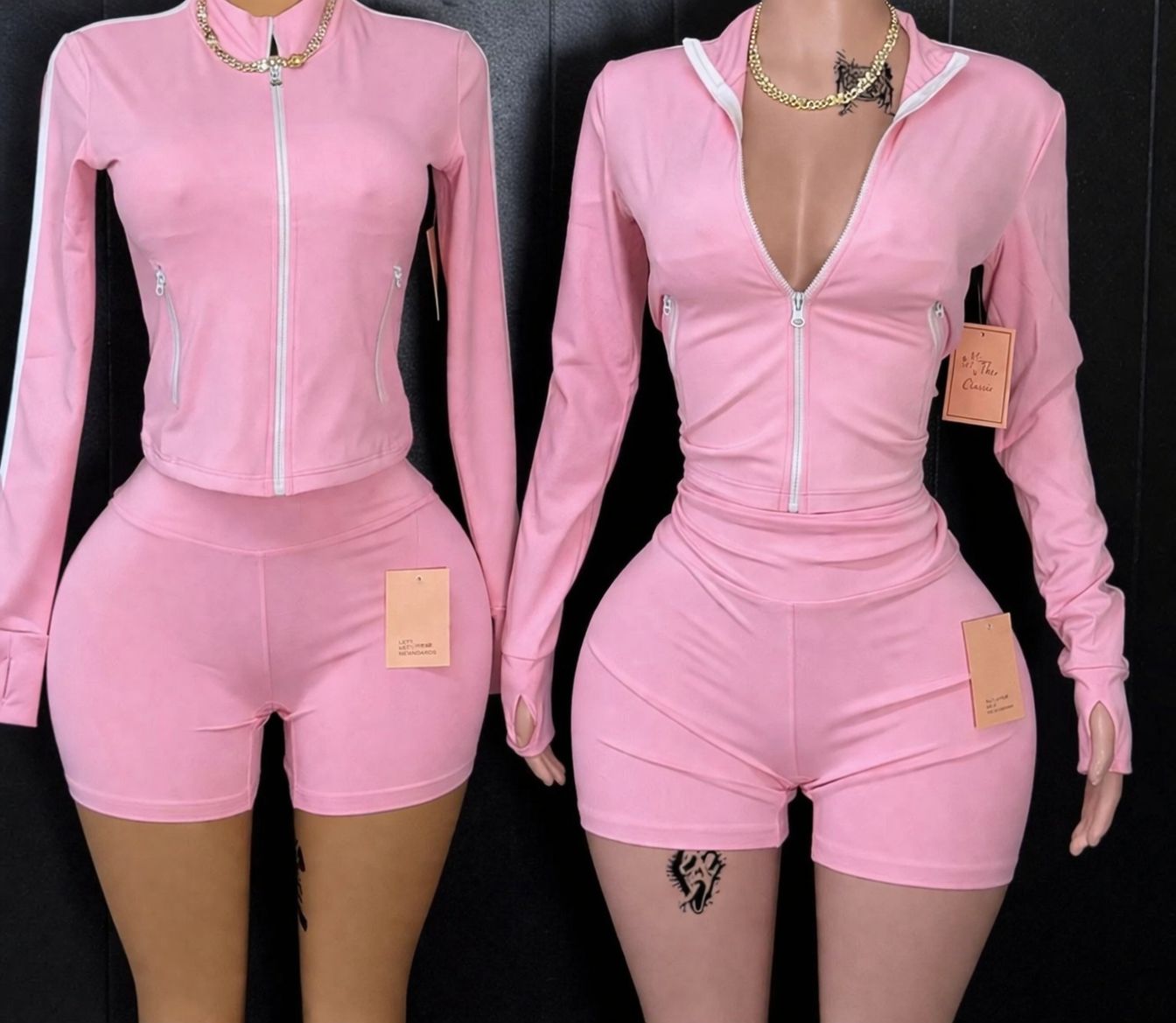 Biker Sets, Size: Small, color: Light pink