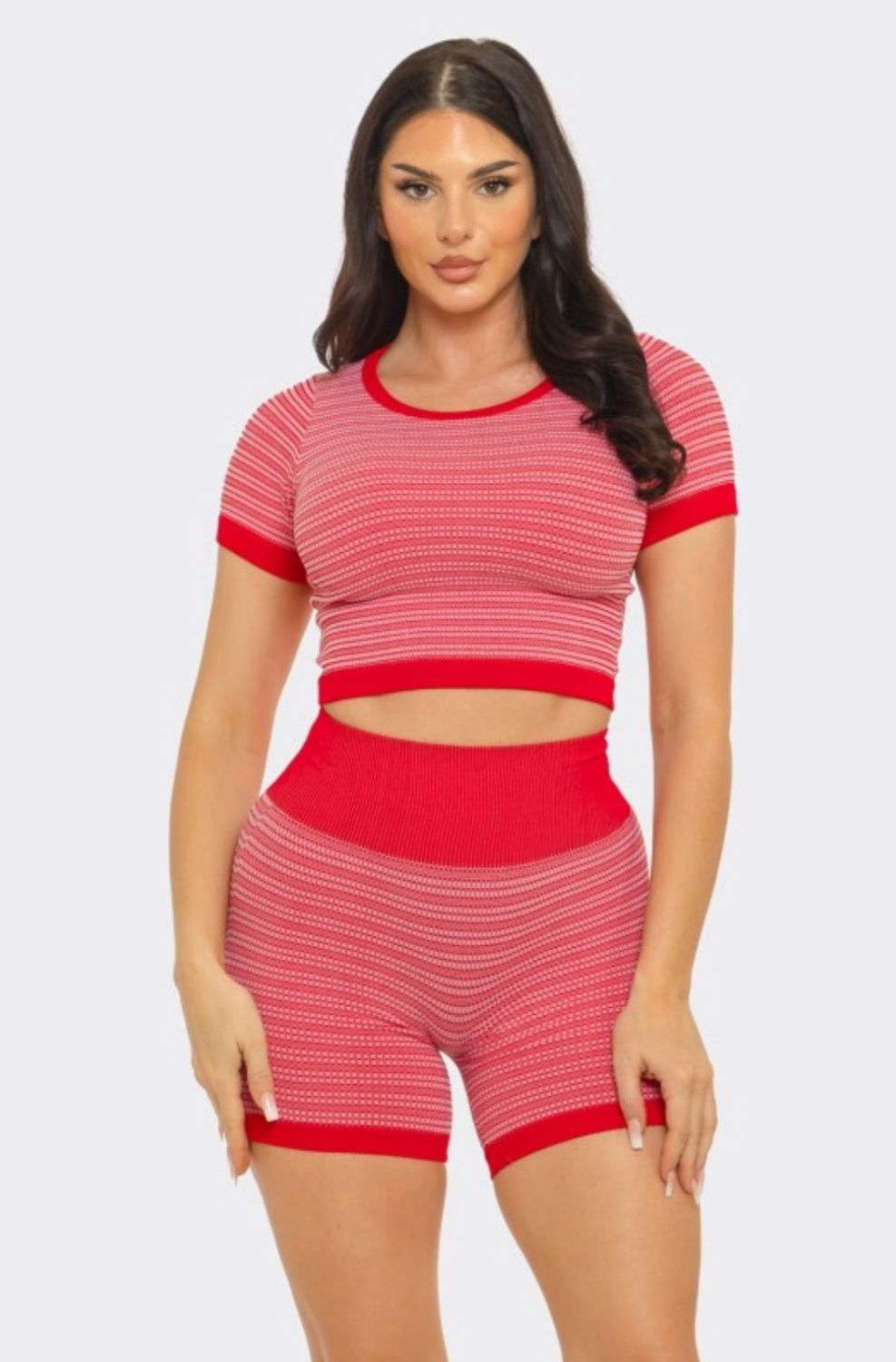 Bikershort  Stripe  Set, Size: Small/ medium (3-7), color: Red