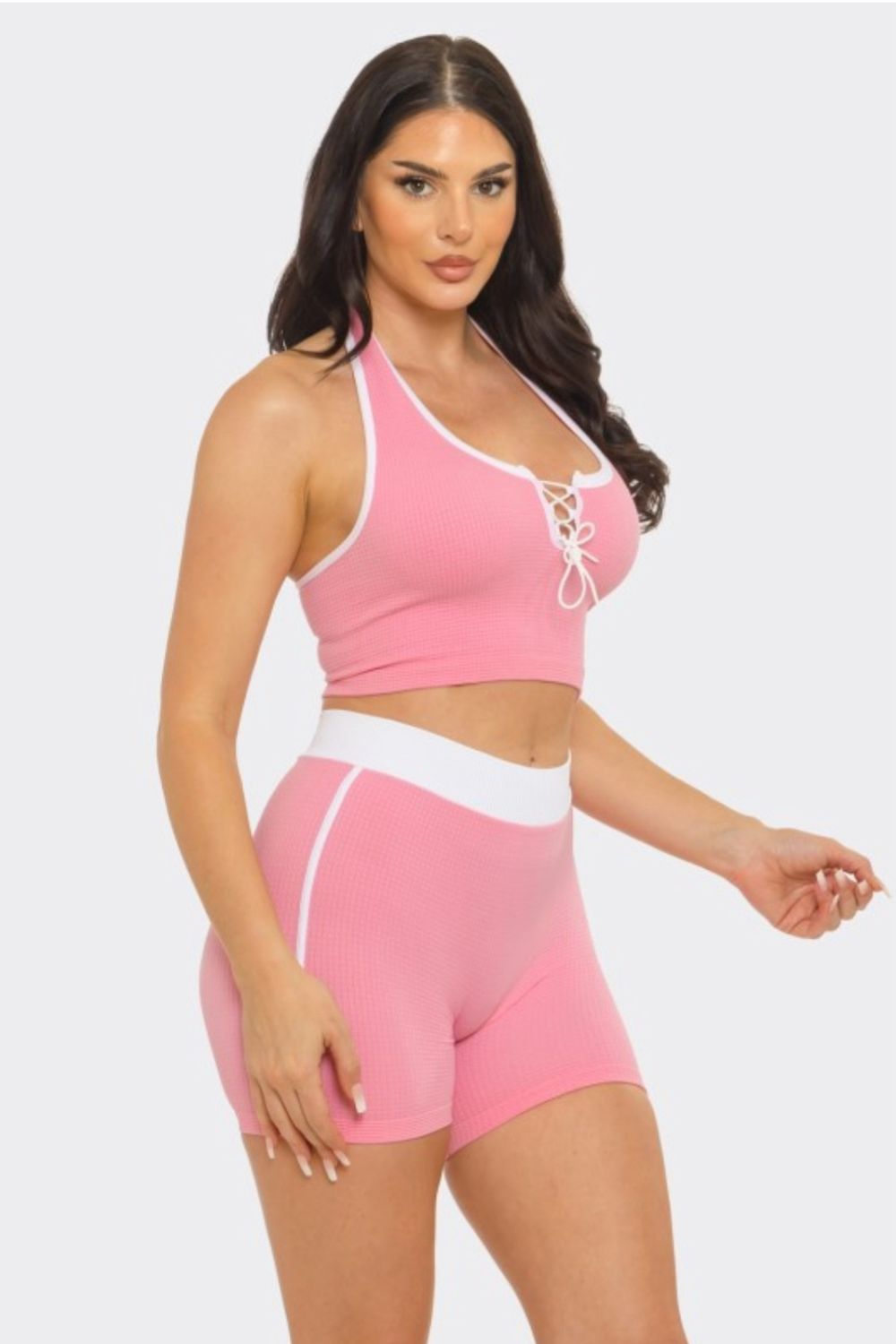 Halter top &amp; Short Set, Size: Small/medium, color: Pink