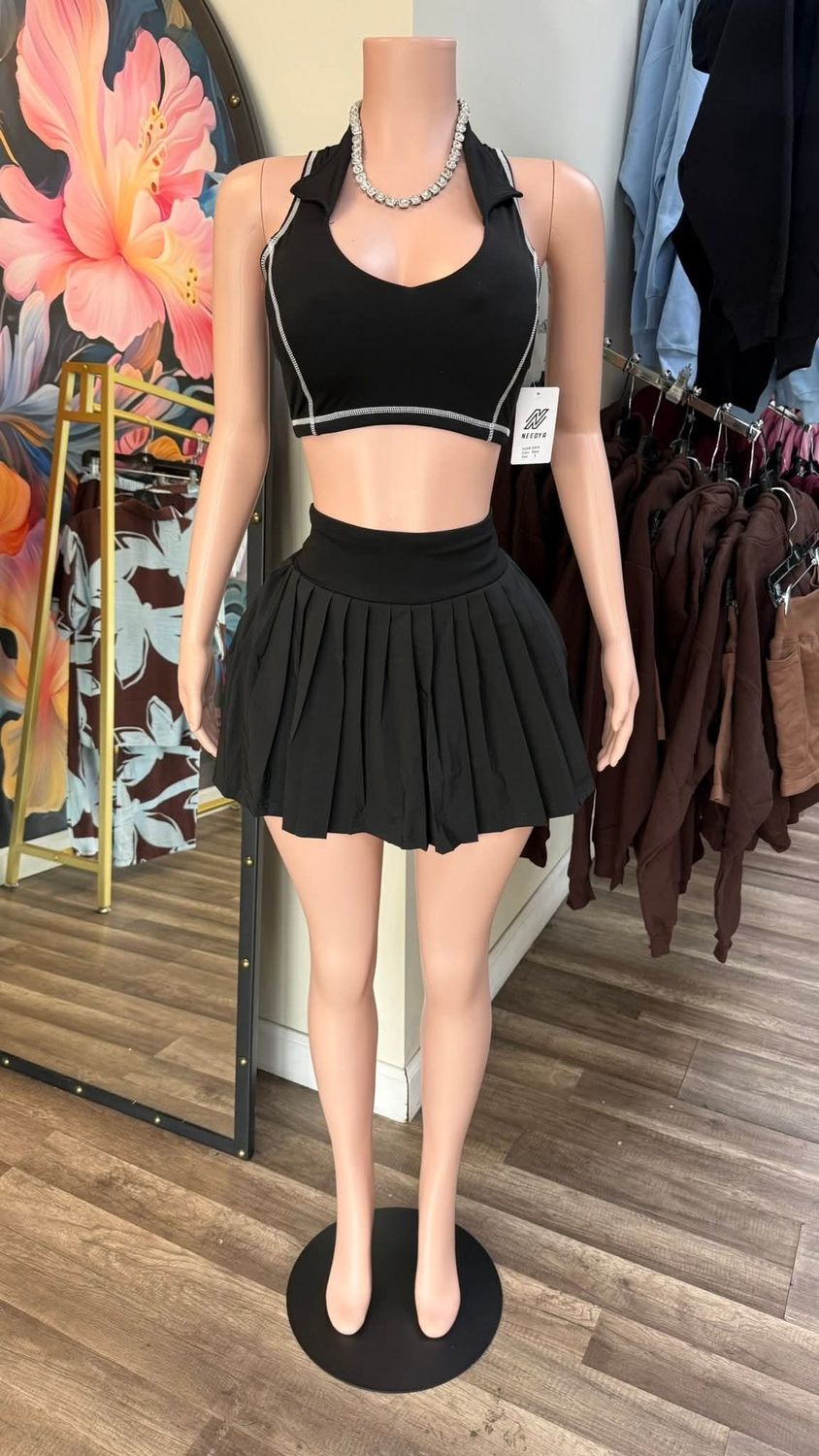 Summer Skort Set, Size: Small, color: Black