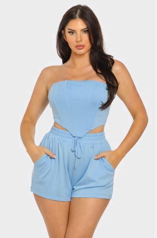 Corset Style Tube Top Set