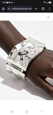 Molten Textured Wide Cuff Bangle