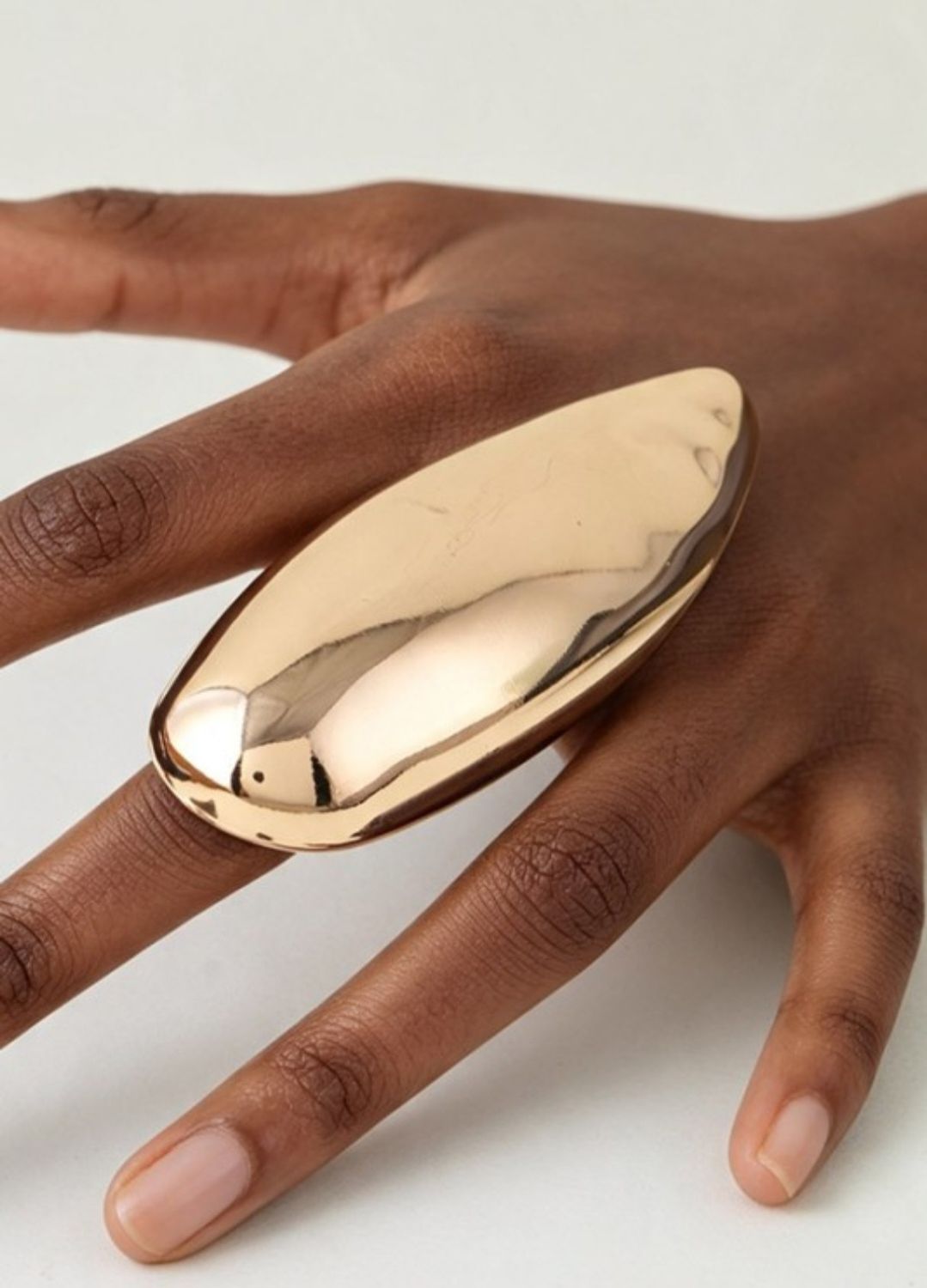 Polished Teardrop Statement Ring