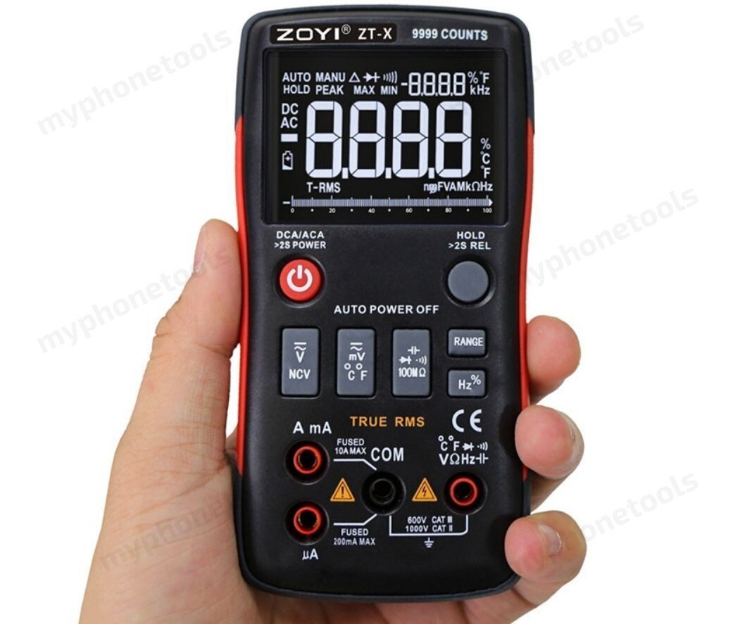 مالتى ميتر ديجتال اوتو رينج شاشة مضيئة   زوى تيك 9999