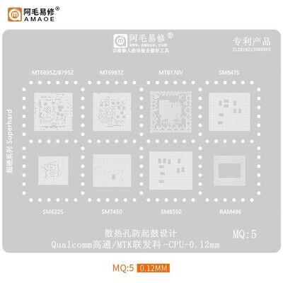 شبلونةMQ:5 -MT6895Z/87957 -MT69837-MT8176V-SM8475-SM6225-SM7450-SM8550-RAM496