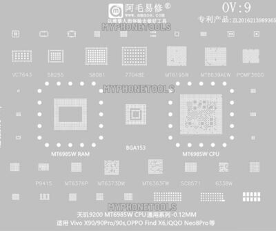 شبلونات OV:8/9  MT6833V -MT6855V -SM6375 / OV:9 MT6985W- RAM -MT6985W -CPU
