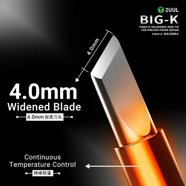 2UUL Big-K Soldering Iron Tip for C210 (5 Pack)سن كاوية سكينة عريض