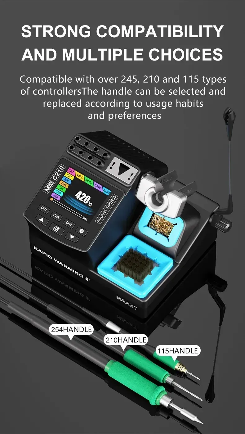 MaAnt Soldering Station Soldering Iron Tip C210 245 115 Handle كاوية