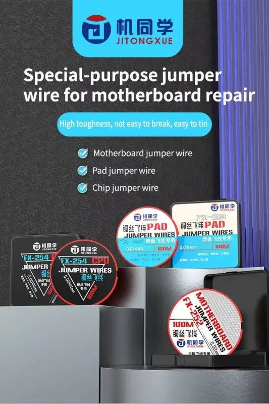 JTX Ultra Fine Jumper Wires for Phone Repair 0.0044mm 0.01mm 0.02mm واير باغات