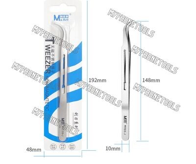 MaAnt SS-J Bent Tips Tweezers High Precision Non-Magnetic Ultra جفت MaAnt SS-J Bent Tips Tweezers High Precision Non-Magnetic Ultra جفت