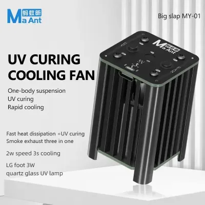 MaAnt MY-01 Power Fan 5W UV Curing Cooling Fan and Smoke Exhaust for Mobile Phone مروحة وكشاف يوفى MaAnt MY-01 Power Fan 5W UV Curing Cooling Fan and Smoke Exhaust for Mobile Phone مروحة وكشاف يوفى