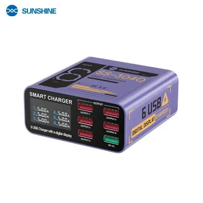 شاحن سنشاين الذكي SUNSHINE SS-304Q (6 بورت USB) الأصلي