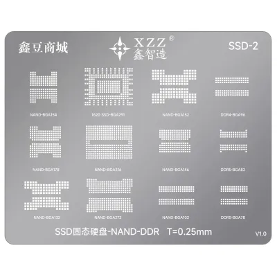 شبلونة شرائح التخزين والذاكرة والشبكات XZZ SSD2 الأصلية (NAND, DDR, Network) شبلونة شرائح التخزين والذاكرة والشبكات XZZ SSD2 الأصلية (NAND, DDR, Network)