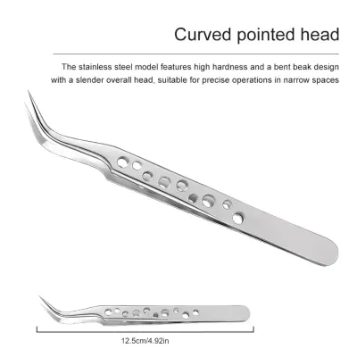xuanxing Tweezers Precision Anti-static Magnetic Soldering Stainless Steel Curved جفت معكوف xuanxing Tweezers Precision Anti-static Magnetic Soldering Stainless Steel Curved جفت معكوف