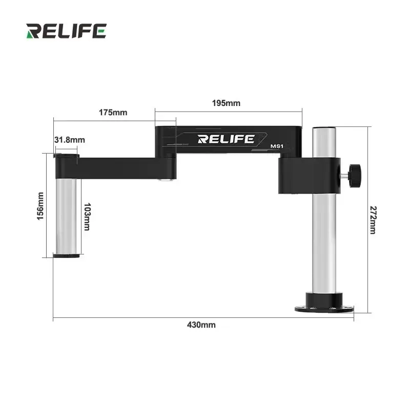 RELIFE MS1 Rotating Microscope Folding Stand Swing Arm Wall-mountable Upright Compatible with Most Microscope Tools حامل  ميكروسكوب مدفع