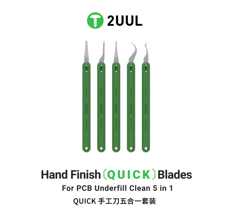 2UUL DA22 Hand Finish QUICK Blades Set for PCB Underfill Cleanطقم اسلحة رفع وتنظيف الايسيهات 2UUL DA22 Hand Finish QUICK Blades Set for PCB Underfill Cleanطقم اسلحة رفع وتنظيف الايسيهات