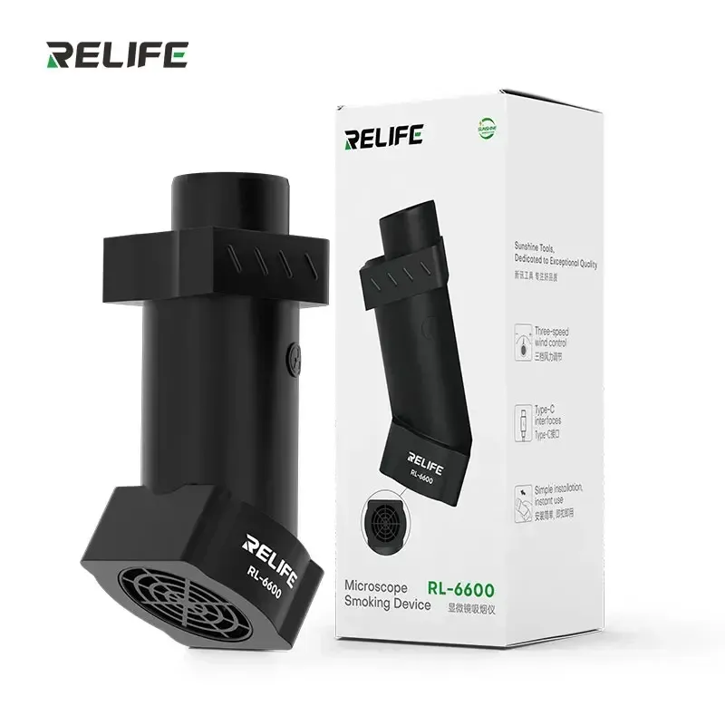 RELIFE RL-6600 Microscope Smoke Extractor Type-C Charging Interface Powerful Airflow Smoke Exhaust Fan Tool for Microscopes شفاط ابخرة RELIFE RL-6600 Microscope Smoke Extractor Type-C Charging Interface Powerful Airflow Smoke Exhaust Fan Tool for Microscopes شفاط ابخرة