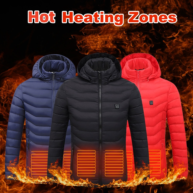 Cross-border Explosions Single-control Nine-zone Electric Cotton-padded Clothes USB Power Supply Dual-control Switch Intelligent Warm-keeping Men With Cotton-padded Jacket Men