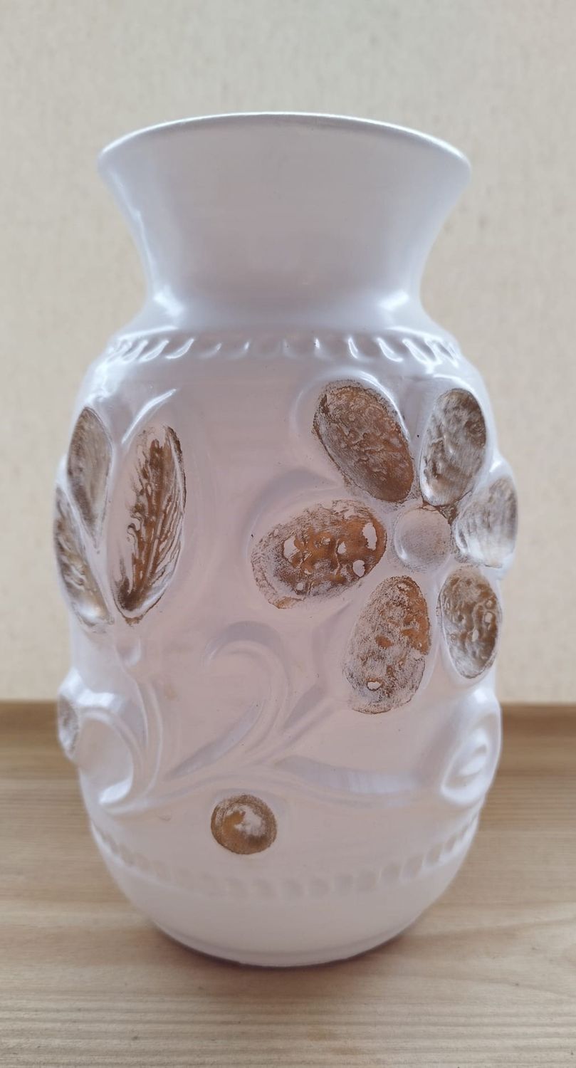 Mon Grand Vase Blanc &amp; Or
