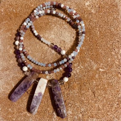 Amethyst Chevron Waist Beads