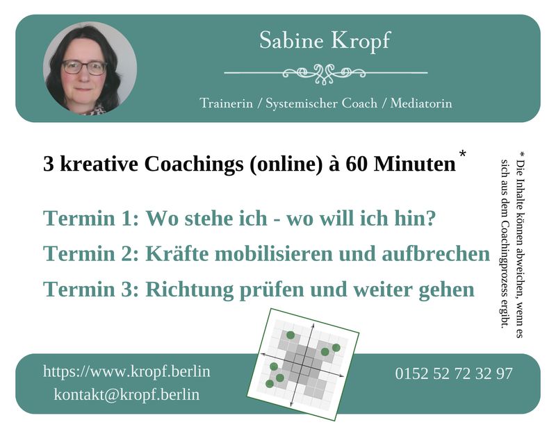Beispielbild von  einem Gutschein über drei Coachings.