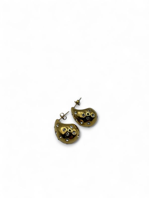 ORECCHINI GOCCIA STRASS GOLD