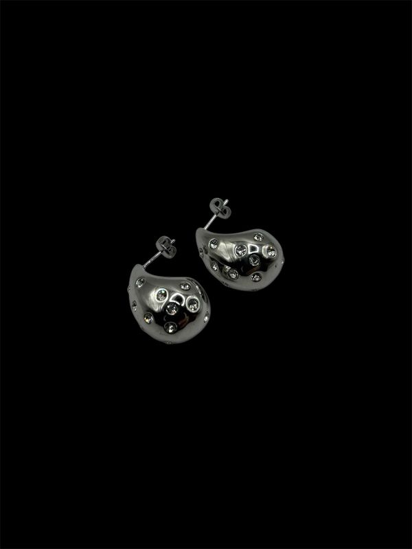 ORECCHINI GOCCIA STRASS SILVER