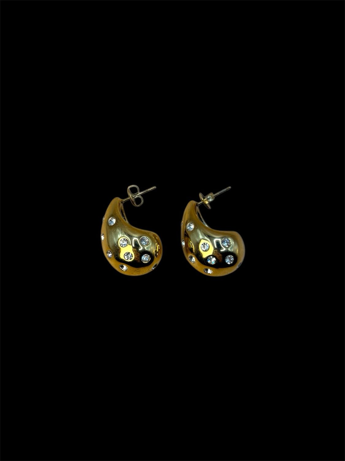 ORECCHINI GOCCIA STRASS GOLD