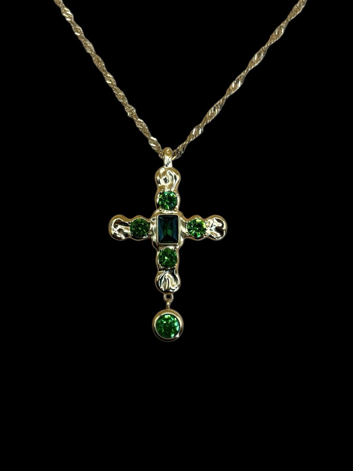 COLLANA CROSS EMERALD