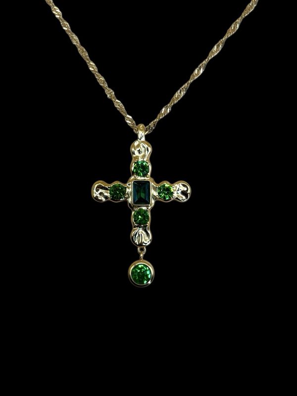 COLLANA CROSS EMERALD