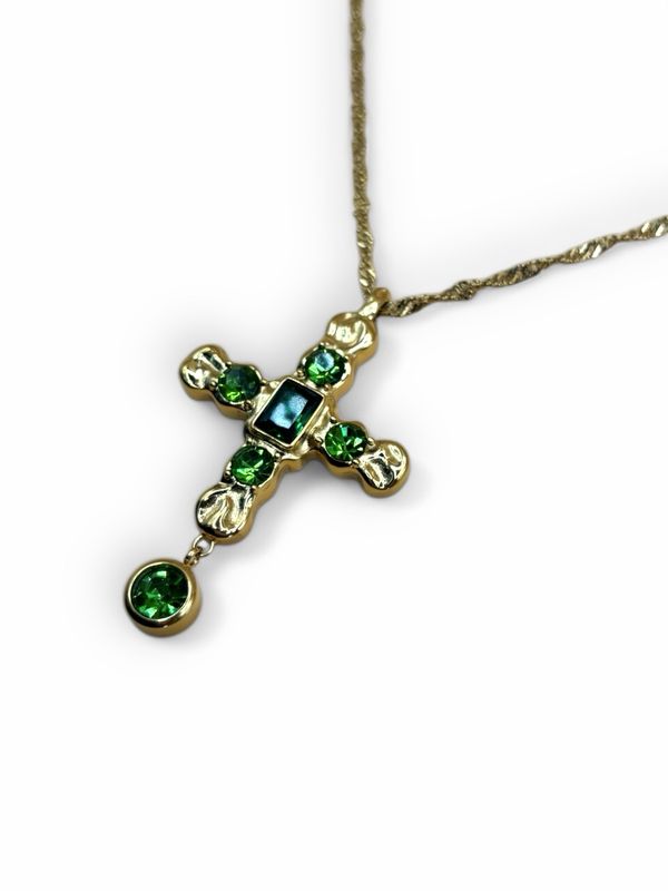 COLLANA CROSS EMERALD