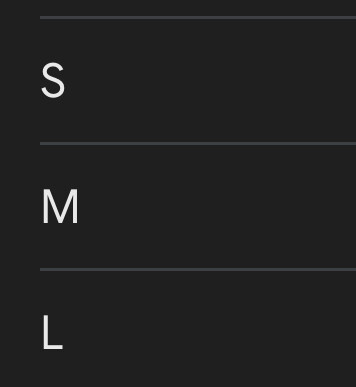 Size chart