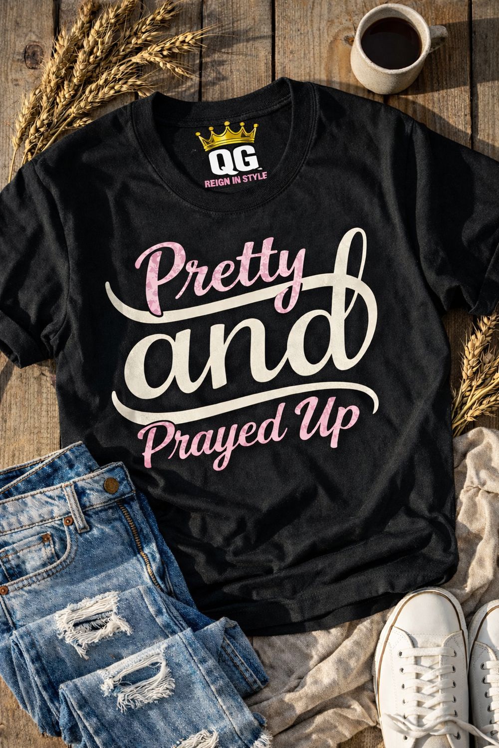 Pretty &amp; Prayed Up Graphic Tee