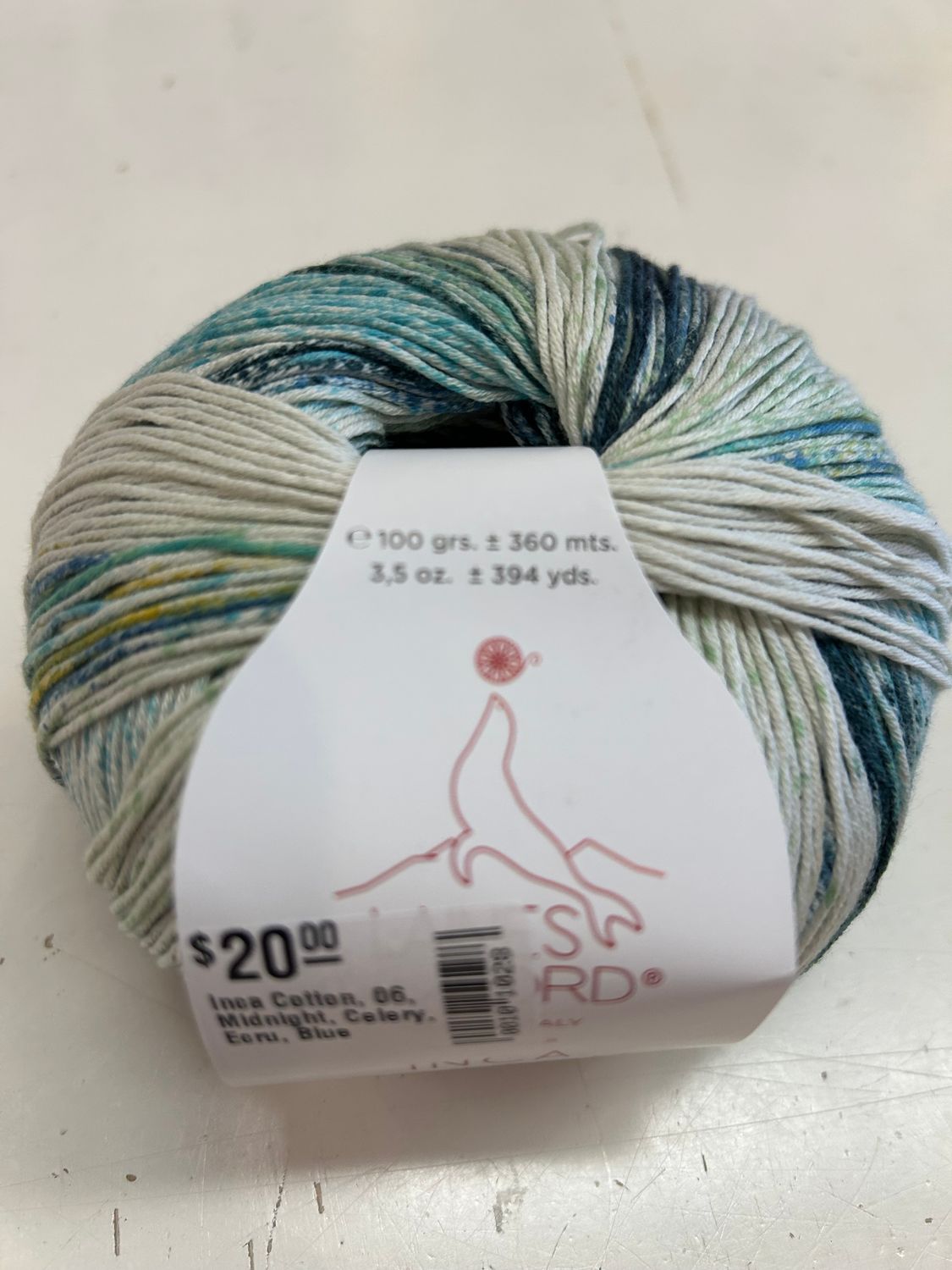 Inca Cotton, 06, Midnight, Celery, Ecru, Blue