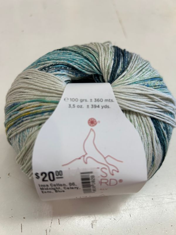 Inca Cotton, 06, Midnight, Celery, Ecru, Blue