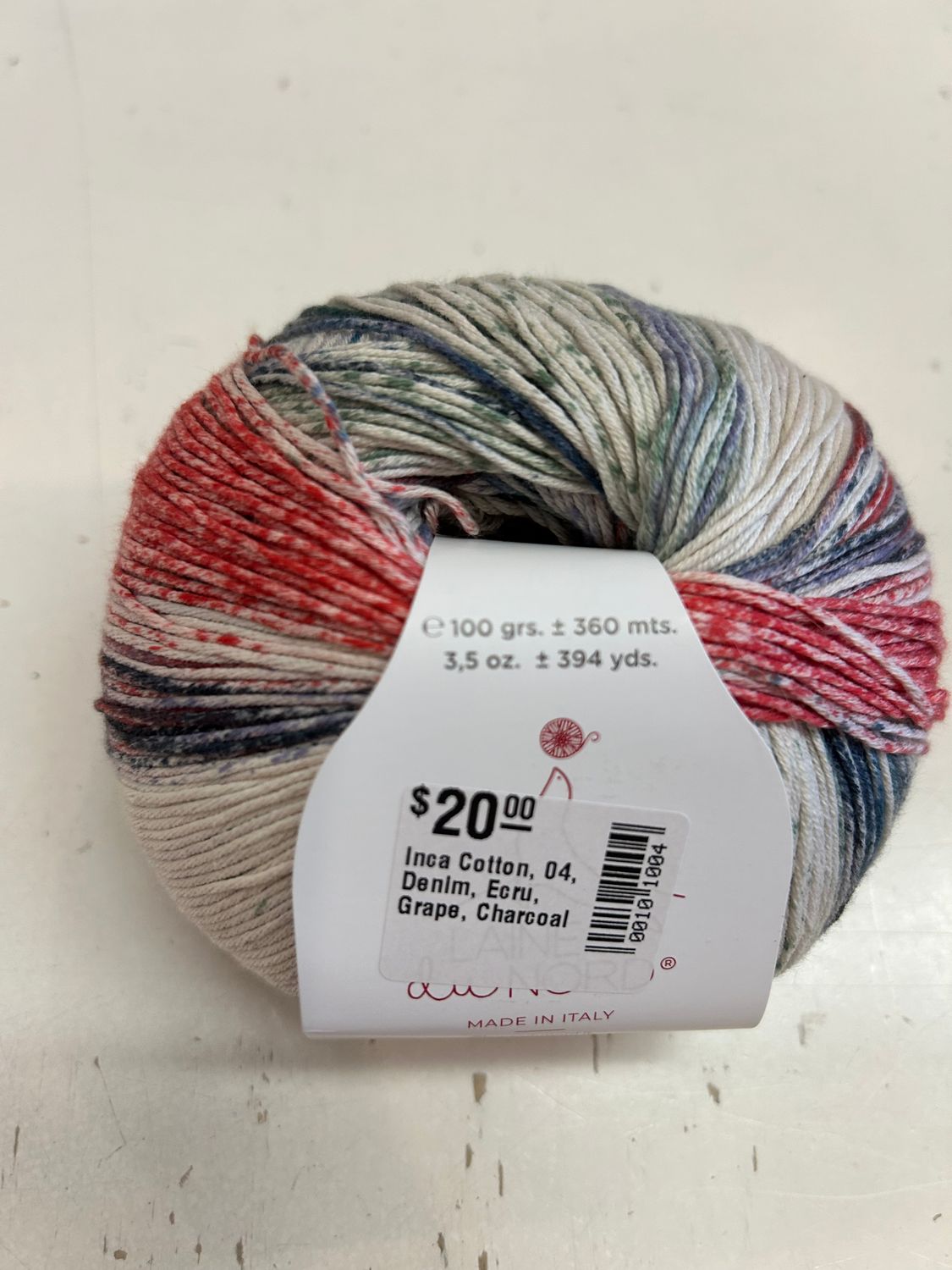 Inca Cotton, 04, Denim, Ecru, Grape, Charcoal