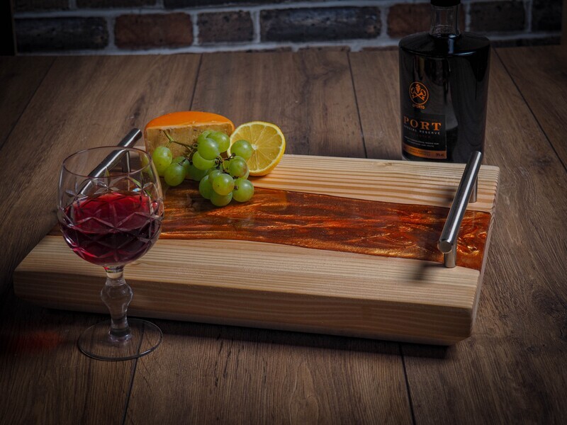 Cedar and Bronze Epoxy Serving Board