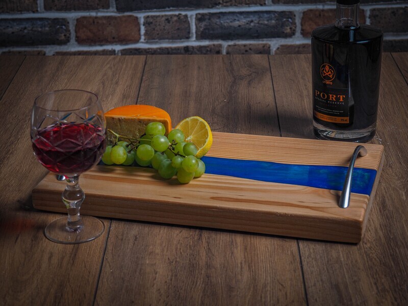 Cedar and Blue Epoxy Serving Board
