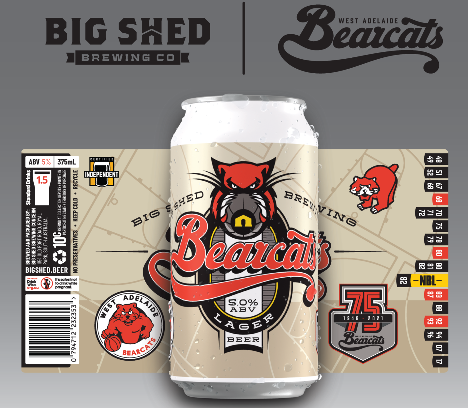 Bearcats 75th Anniversary Beer (carton of 24 cans)