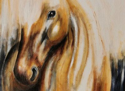 Golden horse (Art Print)