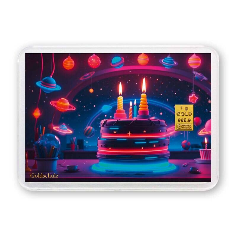 Geburtstag Space Birthday - Anlagegold ist steuerfrei nach §25c UStG