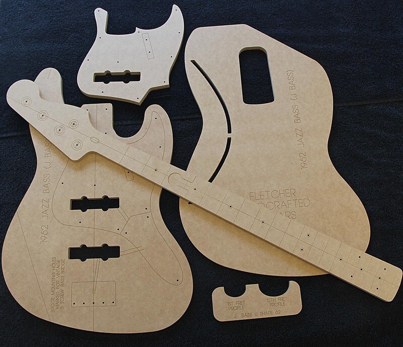Jazz Bass Guitar Template Set