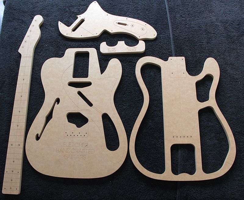 telecaster thinline guitar router template set CNC MDF luthier templates