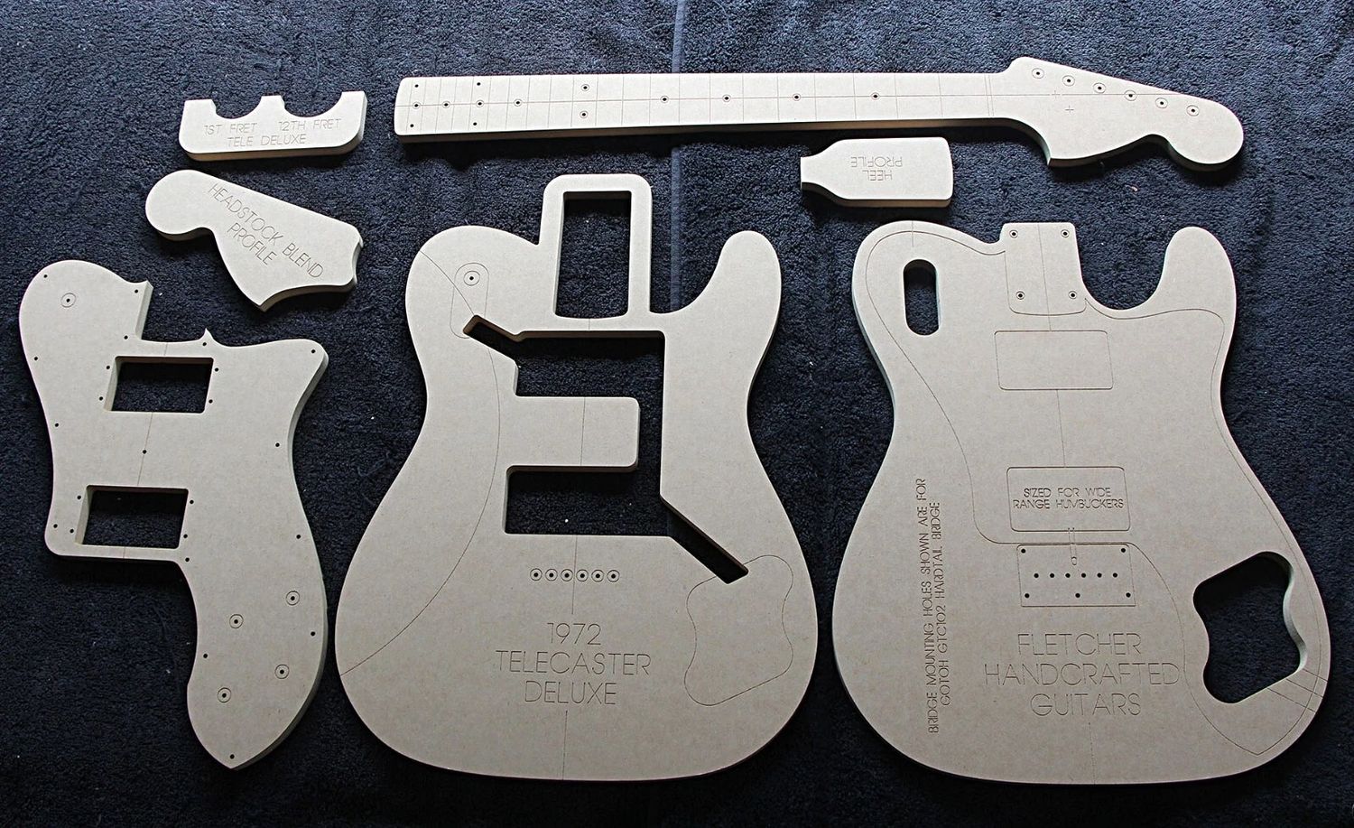 Telecaster Deluxe Guitar Routing templates – Fletcher Handcrafted Guitars