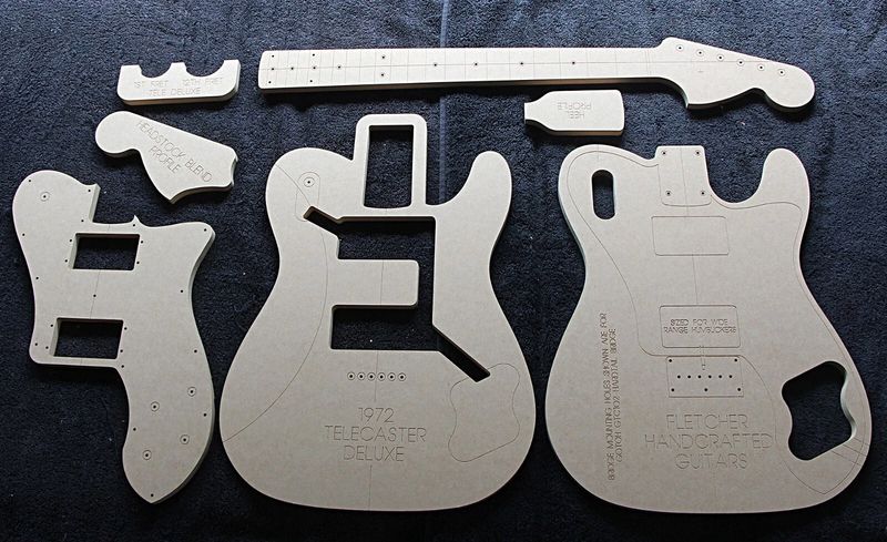 telecaster deluxe guitar router template set CNC MDF luthier templates