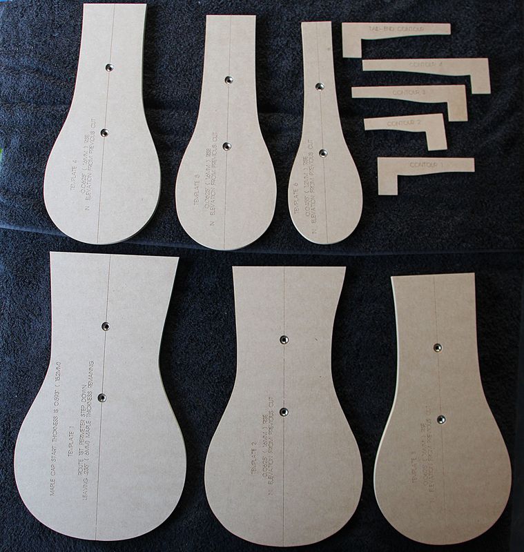 1959 Les Paul Isolones Top Carve Template Set