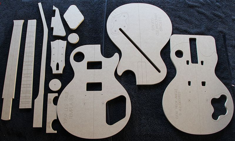 1959 Les Paul guitar router template set CNC MDF luthier templates