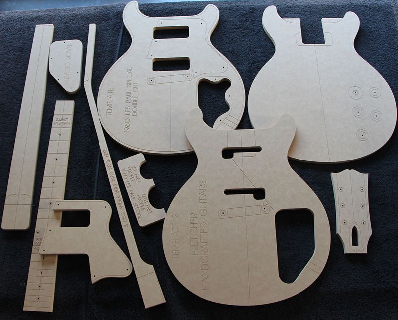 1960 Les Paul Special guitar router template set CNC MDF luthier templates